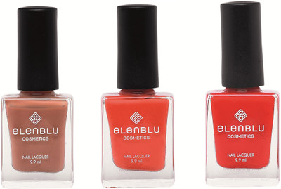 

Elenblu Tarnished Copper,Brickola & Wicked - (9.9ml Each) Matte Nail Polish(Pack of 3)
