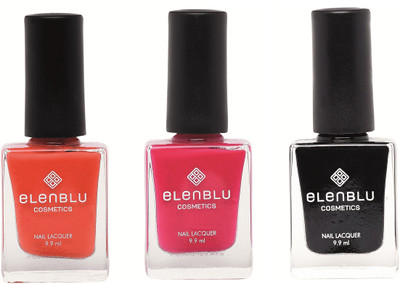 

Elenblu Brickola,Lilac Fling & Black Shadow - (9.9ml Each) Matte Nail Polish(Pack of 3)