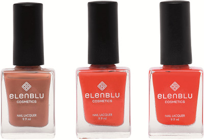 

Elenblu Tarnished Copper,Brickola & Salmon Rust - (9.9ml Each) Matte Nail Polish(Pack of 3)