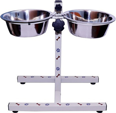

cutepuppy CP52 stand Stainless Steel Pet Bowl(960*2 ml White)