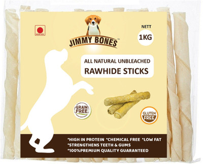 

jimmy bones Easily Digestable Rich of High Protien Un Bleached Chew Stick for Dogs 1Kg Chicken, Beef Dog Chew(1 kg, Pack of 1)