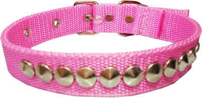 

Petshop7 Stylish Nylon Studs Collar Length of Collar 20 Inch. Neck Circumference (Adjustable -Min 12.5 Inch -Max 16.5 Inch). Suitable for  Size Dogs Dog Everyday Collar(, Pink