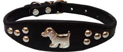 

Petshop7 Petshop7 Export Quality PU Leather Puppy Collar with Studs 0.50 "in" (Neck Size - 9.5-12) Dog Everyday Collar(, Black