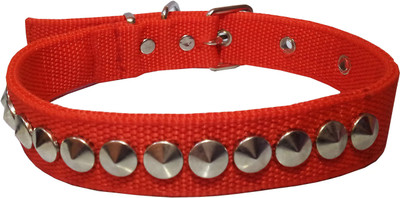 

Petshop7 Stylish Nylon Studs Collar Length of Collar 20 Inch. Neck Circumference (Adjustable -Min 12.5 Inch -Max 16.5 Inch). Suitable for  Size Dogs Dog Everyday Collar(, Red