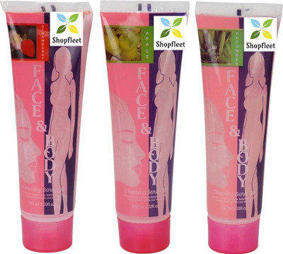 

Shopfleet Pack of 3 Strawberry,Apple and Cucumber Face Scrub(300 ml)
