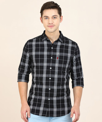 levis-men-checkered-casual-black-grey-shirt