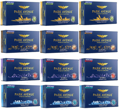 

Park Avenue Soap GOOD MORNING, LUXURY, COOL BLUE, STORM Fragrant Soap(1500 g, Pack of 12)