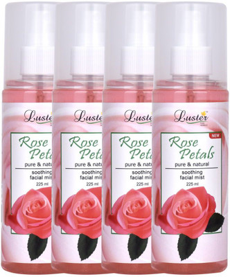 

Luster Rose Petals Pure & Natural Rose Water-Pack of 4(225 ml)