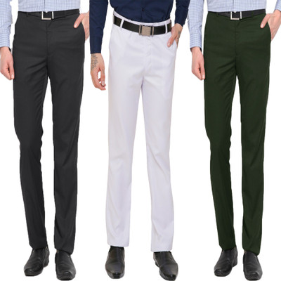 AD & AV Regular Fit Men White, Green, Black Trousers