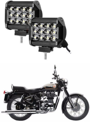 AUTOGARH Twelve Led Fog Light Bar Spot Beam Driving Lamp For Bullet 350 Fog Lamp Motorbike LED for Royal Enfield (12 V, 55 W)(Bullet 350, Pack of 2)