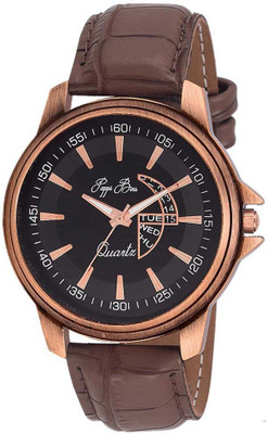 

Pappi Boss Latest Trendy Sober Brown Leather Watch - For Boys