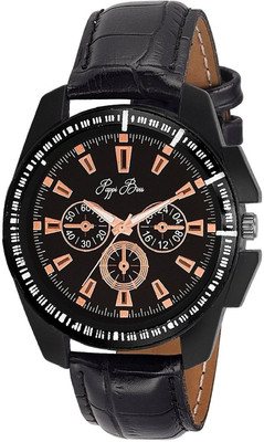 

Pappi Boss Unisex Designer Black Leather Analog Watch - For Men