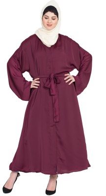 Nazneen Nida Matte Solid Abaya(Maroon)