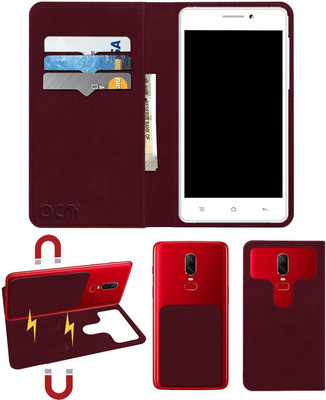 ACM Flip Cover for Chilli H5 Smart(Maroon, Cases with Holder, Pack of: 1)