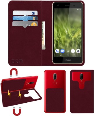 ACM Flip Cover for Infocus M808i(Maroon, Cases with Holder, Pack of: 1)