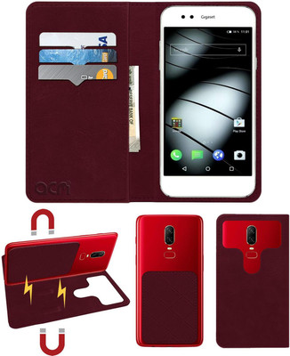 ACM Flip Cover for Gigaset Me(Maroon, Cases with Holder, Pack of: 1)