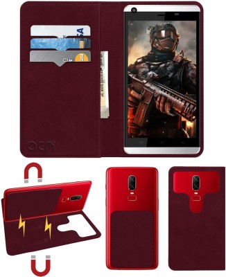 ACM Flip Cover for Celkon Millennia Ultra Q500(Maroon, Cases with Holder, Pack of: 1)