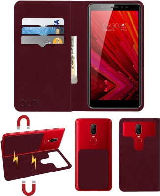 ACM Flip Cover for Micromax Hs1(Maroon, Cases with Holder, Pack of: 1)