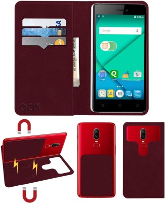 ACM Flip Cover for Micromax Canvas Juice 4 Q382(Maroon, Cases with Holder, Pack of: 1)