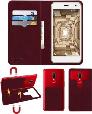 ACM Flip Cover for Karbonn Titanium 3d Plex(Maroon, Cases with Holder, Pack of: 1)