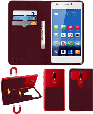 ACM Flip Cover for Gionee Elife S5.5 Gn9000(Maroon, Cases with Holder, Pack of: 1)