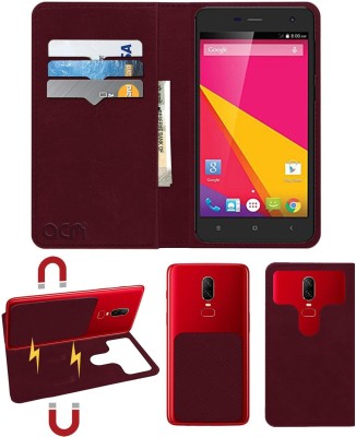 ACM Flip Cover for Hyundai Hi 50 Young(Maroon, Cases with Holder, Pack of: 1)