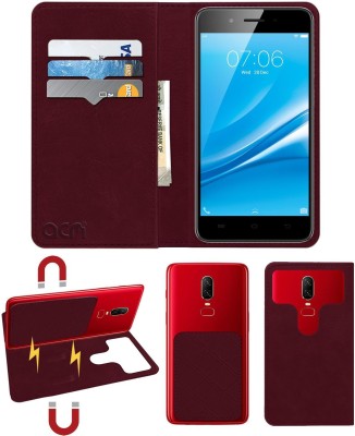 ACM Flip Cover for VIVO Y55s(Maroon, Cases with Holder, Pack of: 1)