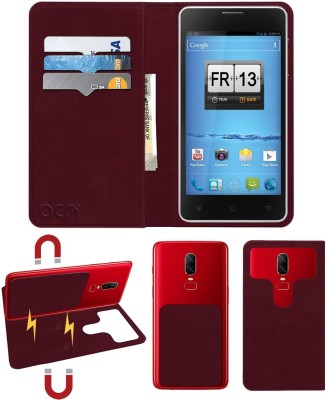 ACM Flip Cover for Spice Mi-500 Stellar Horizon(Maroon, Cases with Holder, Pack of: 1)