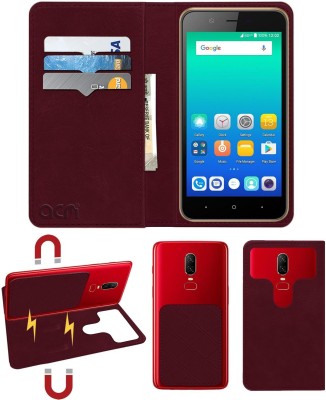 ACM Flip Cover for Micromax Spark 4g Prime(Maroon, Cases with Holder, Pack of: 1)