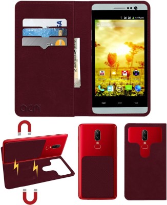 ACM Flip Cover for Spice Stellar Mettle Icon Mi-506(Maroon, Cases with Holder, Pack of: 1)