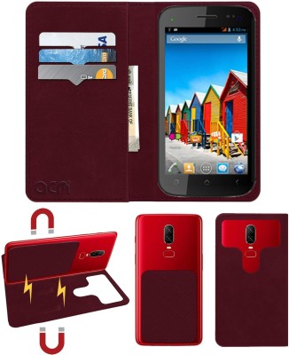 ACM Flip Cover for Micromax A110q Canvas 2 Plus(Maroon, Cases with Holder, Pack of: 1)