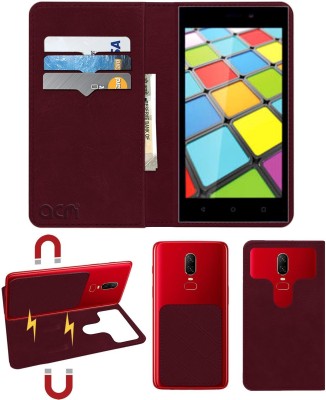 ACM Flip Cover for Iball Andi Sprinter 4g(Maroon, Cases with Holder, Pack of: 1)