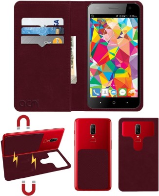 ACM Flip Cover for Swipe Konnect Plus(Maroon, Cases with Holder, Pack of: 1)