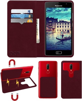 ACM Flip Cover for Panasonic Eluga Tapp(Maroon, Cases with Holder, Pack of: 1)