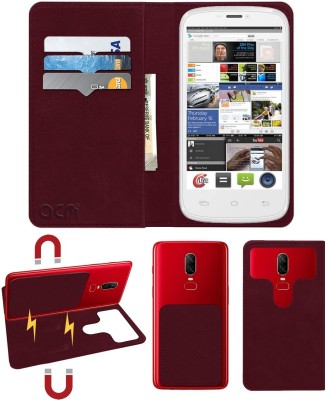 ACM Flip Cover for Celkon Signature Hd A119q(Maroon, Cases with Holder, Pack of: 1)