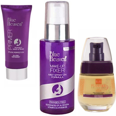 

Blue Heaven PRIMER,MAKE UP FIXER,FOUNDATION FLORINA(Set of 3)