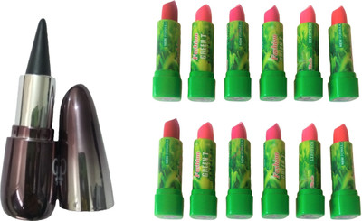 

Miss Boss 12 piece of lipstick and glam natural kajal , pack of 2(Set of 2)