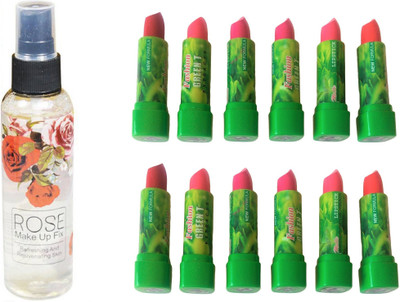 

Miss Boss 12 green tea lipstick , kb Rose Long lasting moisturizing Makeup up Fixer Primer - 120 ml(Set of 2)