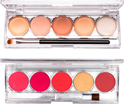 

Mars 5 shade Contour Concealer and 5 shade Matte Blusher with 2 brush(Set of 2)