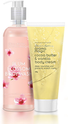 

Aroma Magic Combo of 3 in 1 Plum Blossom Body Wash & Cocoa Butter & Vanilla Body Cream(Set of 2)
