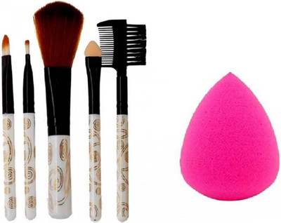 Miss Boss makeup brushes and blender puff, pack of 2(Set of 2)