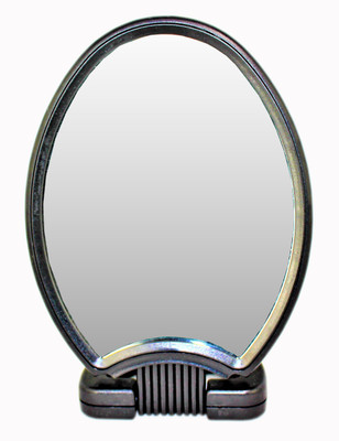 

Ear Lobe & Accessories Black Oval Double-Sided Magnifying Standin Mirror Plastic Frame Small