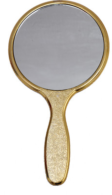 

Garden of arts Golden Handheld Salon Barbers Hairdressers Mirror with Large Grip Handle