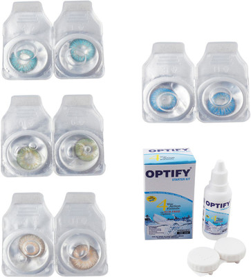 

Optify Combo Pack Monthly Color Contact Lens With Solution Monthly Contact Lens(0, Aqua-Green-Hazel-Blue Topaz, Pack of 4)