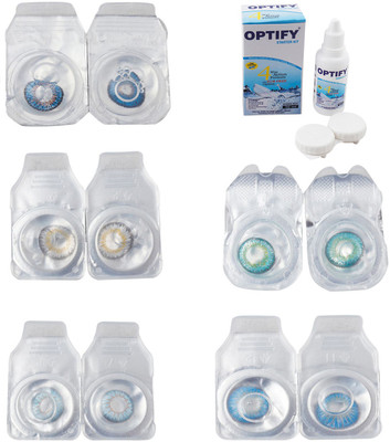 

Optify Combo Pack Monthly Color Contact Lens With Solution Monthly Contact Lens(0, Blue-Natural Grey-Sea Blue-Green Turquoise-Blue Topaz, Pack of 5)