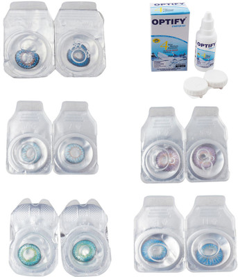 

Optify Combo Pack Monthly Color Contact Lens With Solution Monthly Contact Lens(0, Blue-Sea Blue-Green Turquoise-Violet-Blue Topaz, Pack of 5)