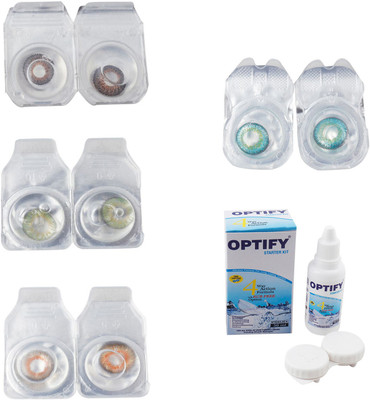 

Optify Combo Pack Monthly Color Contact Lens With Solution Monthly Contact Lens(0, Brown-Green-Honey-Green Turquoise, Pack of 4)