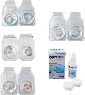 

Optify Combo Pack Monthly Color Contact Lens With Solution Monthly Contact Lens(0, Aqua-Grey-Hazel-Sea Blue, Pack of 4)