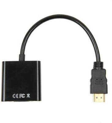 

AMJ TV-out Cable Best Quality HDMI To VGA Audio Support Plug and Play Up to 1080P Full HD Display No External Power Required to Play VGA-0018(Black, For Computer)