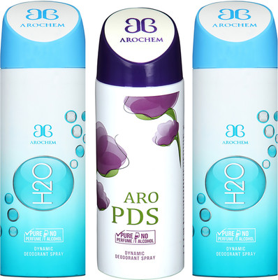 

AROCHEM H2O , ARO PDS AND H2O DYNAMIC PURE ORIGINAL Deodorant Spray - For Men & Women(200 ml, Pack of 3)